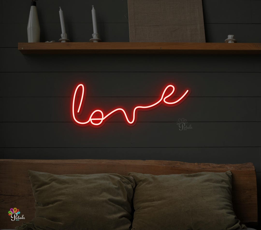 Love Neon Sign, Romantic Wall Art Decor, Bedroom or Couple Room Light ...
