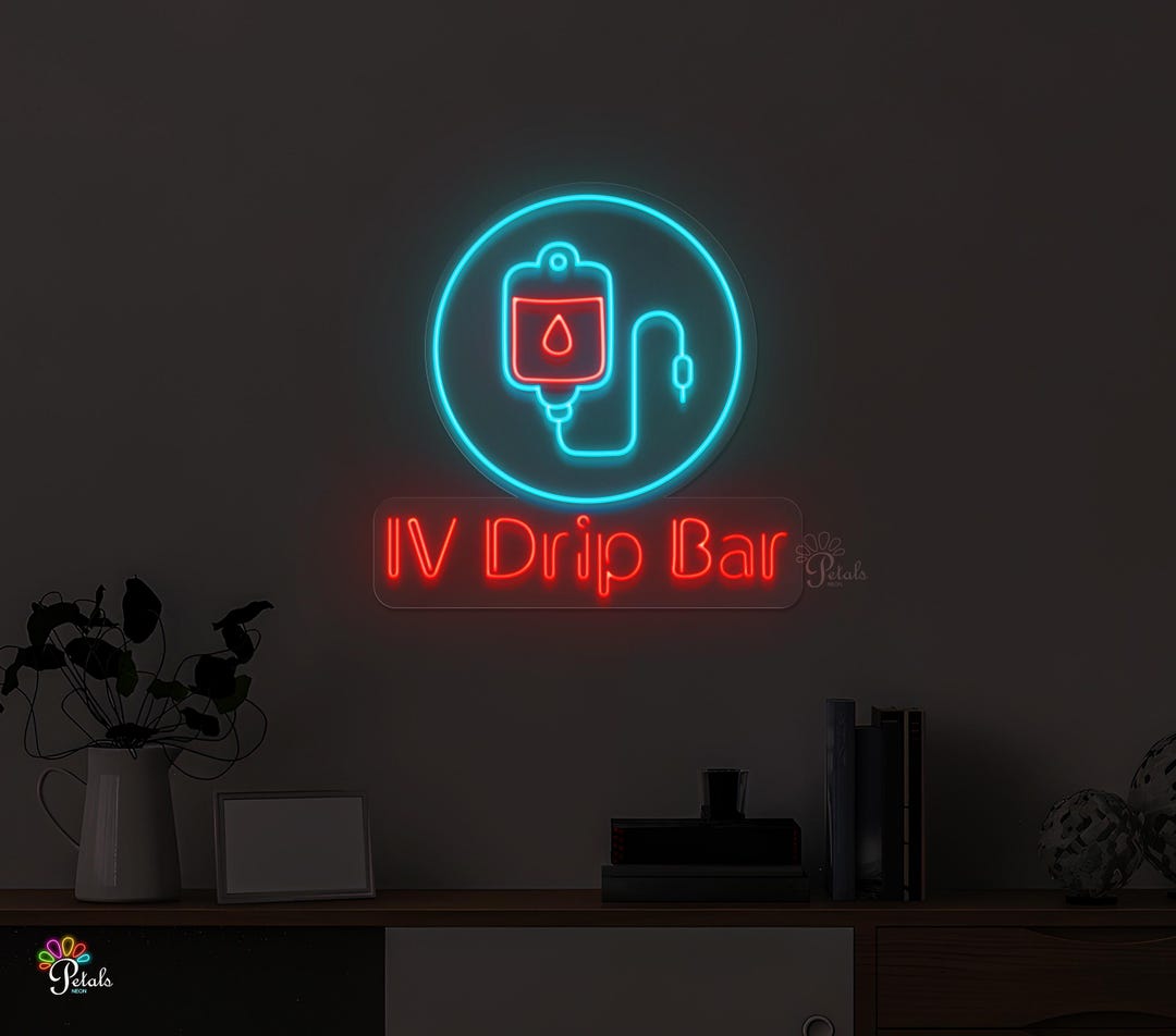 IV Drip Bar Neon Light, IV Drip Bar LED Light, Medical Wellness Wall ...