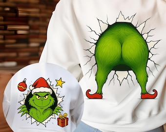 Weihnachten grüne Charaktere PNG, grünes Monster PNG PNG, Lustig Tis die Saison PNG, Preppy Weihnachtsfilmkunst, Kokette Weihnachten Digital