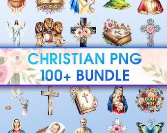 Paquete de imágenes prediseñadas PNG cristianas, arte con versículos bíblicos (archivos digitales)