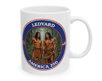 Ledyard America 250 Coffee Mug | Mashantucket Pequot Warriors Heritage Mug | Connecticut Indigenous History Gift | Ledyard Forest Sentinel