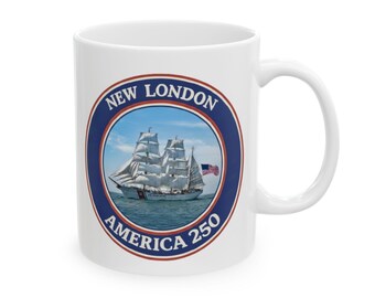 New London CT America 250 Coffee Mug | USCGC Eagle Tall Ship Photo Mug | Coast Guard Academy Graduation Gift | Connecticut Maritime History