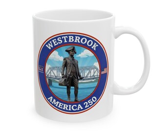 Westbrook CT America 250 Coffee Mug,  Dr. John Ely Revolutionary War Heritage Mug, Historic Connecticut Patriot Doctor Gift, Westbrook mug