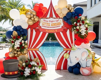 Circus Set 3 Cutouts, Carnival Baby Shower, Centerpiece & Party Decor, 1st Birthday, Circus Tent