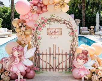 Juego de 3 recortes para primer cumpleaños de hadas, centro de mesa, baby shower, primer cumpleaños, fiesta de cumpleaños de niña, jardín de hadas
