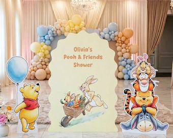 Winnie the Pooh Set 3, First Birthday Backdrop, Cutouts, 1st Birthday Decoration, Baby Shower, Baby Announcement, Baby Boy