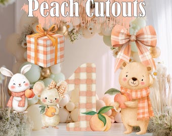 Peach Birthday Party Cutouts, Sweet One, First Birthday Girl, Baby Shower Decor, Props, Lawn Sign