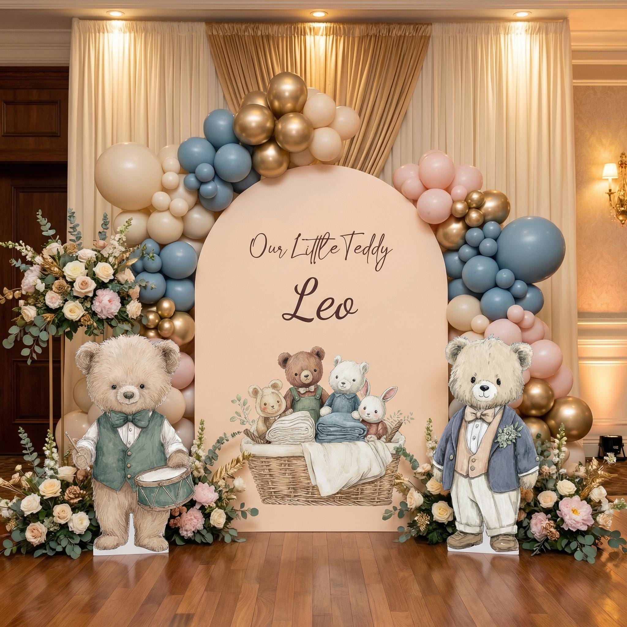 Vintage Bear Set 3 Cutouts, Baby Shower Centerpiece & Party Decor, 1st ...