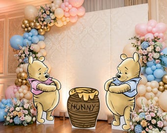 Winnie the Pooh Baby Shower Cutouts: Gender Reveal Party Decor