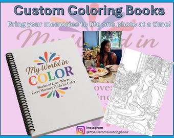 Custom Photo Coloring Sheets- Personalized Gift, Wedding Keepsake, Family Memory Book, Pet Coloring, Unique Anniversary Gift