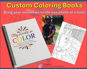 Custom Photo Coloring Book - Personalized Gift, Wedding Keepsake, Family Memory Book, Pet Coloring, Unique Anniversary Gift
