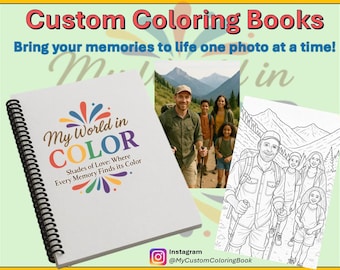 Custom Photo Coloring Sheets- Personalized Gift, Wedding Keepsake, Family Memory Book, Pet Coloring, Unique Anniversary Gift