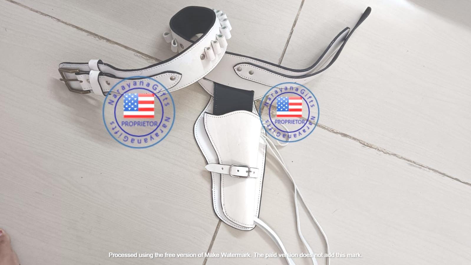Handmade Leather Cowboy Holster Belt: .22, .357, .38, .44, .45 Caliber