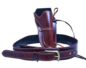 Cinturón de cartuchos estilo vaquero con funda para munición de calibres .22, .38, .357, .44, .45 y 12