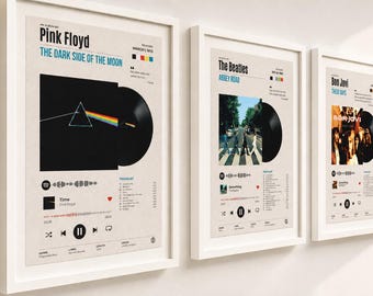 Set of 3 Custom Album Posters | Request Any Album | Favorite Albums Wall Art | Personalized Vinyl Record Poster Set | Music Lover Gift