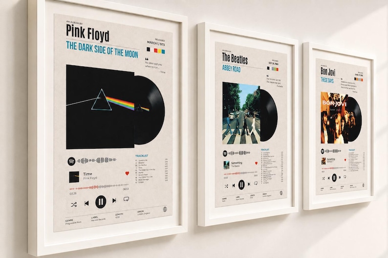 Custom Metal Album Poster Set, Personalized Heavy Metal Wall Art, Set of 3 Rock Music Posters, Metalhead Gift, Printed Poster image 3