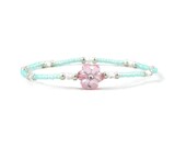 Pink Flower Anklet - Kids Beaded Ankle Bracelet - Children 39 s Seed Bead Jewelry - Child 39 s Stretch Anklet - Girls Summer Jewelry