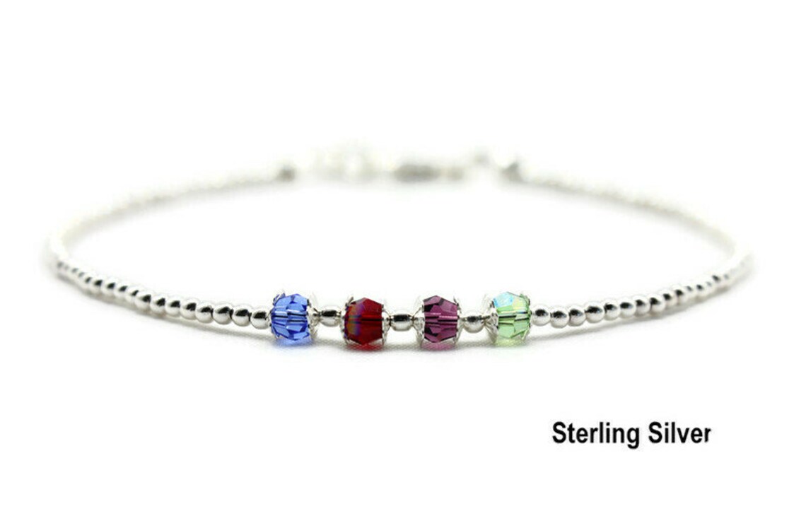 Gold Filled Birthstone Ankle Bracelet Mother's Anklet Etsy