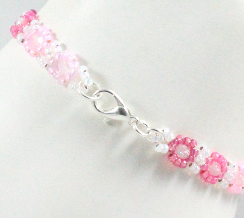 Pink Ankle Bracelet Girls Daisy Chain Anklet Beadwork Etsy