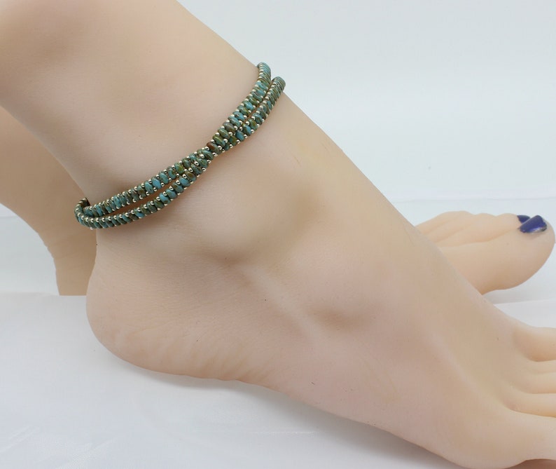 Chain Ankle Bracelet Summer Accessories Blue Wrap Anklet Beaded Foot Jewelry