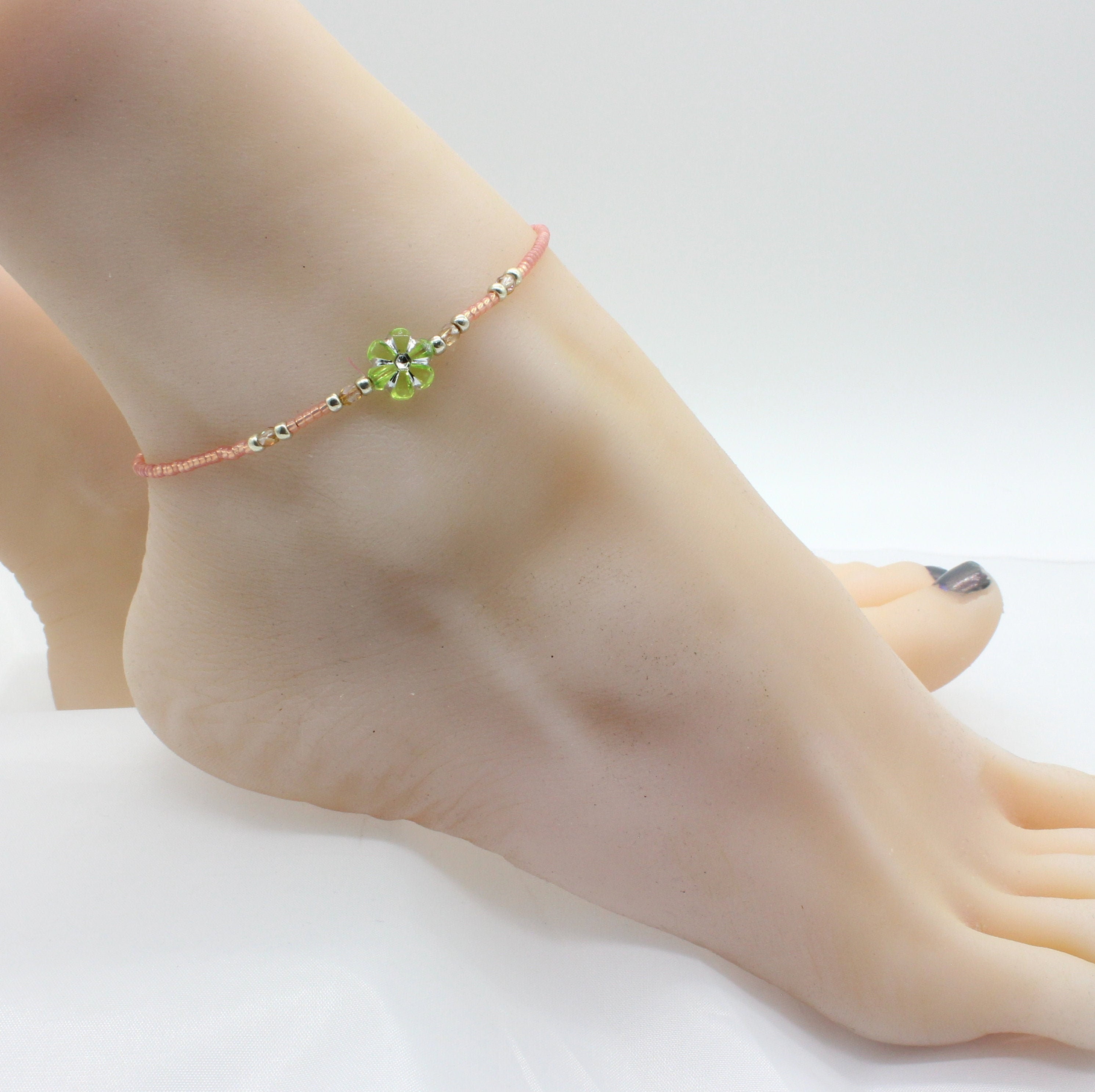 Girls Ankle Bracelet Floral Foot Jewelry for Kids Seed Etsy