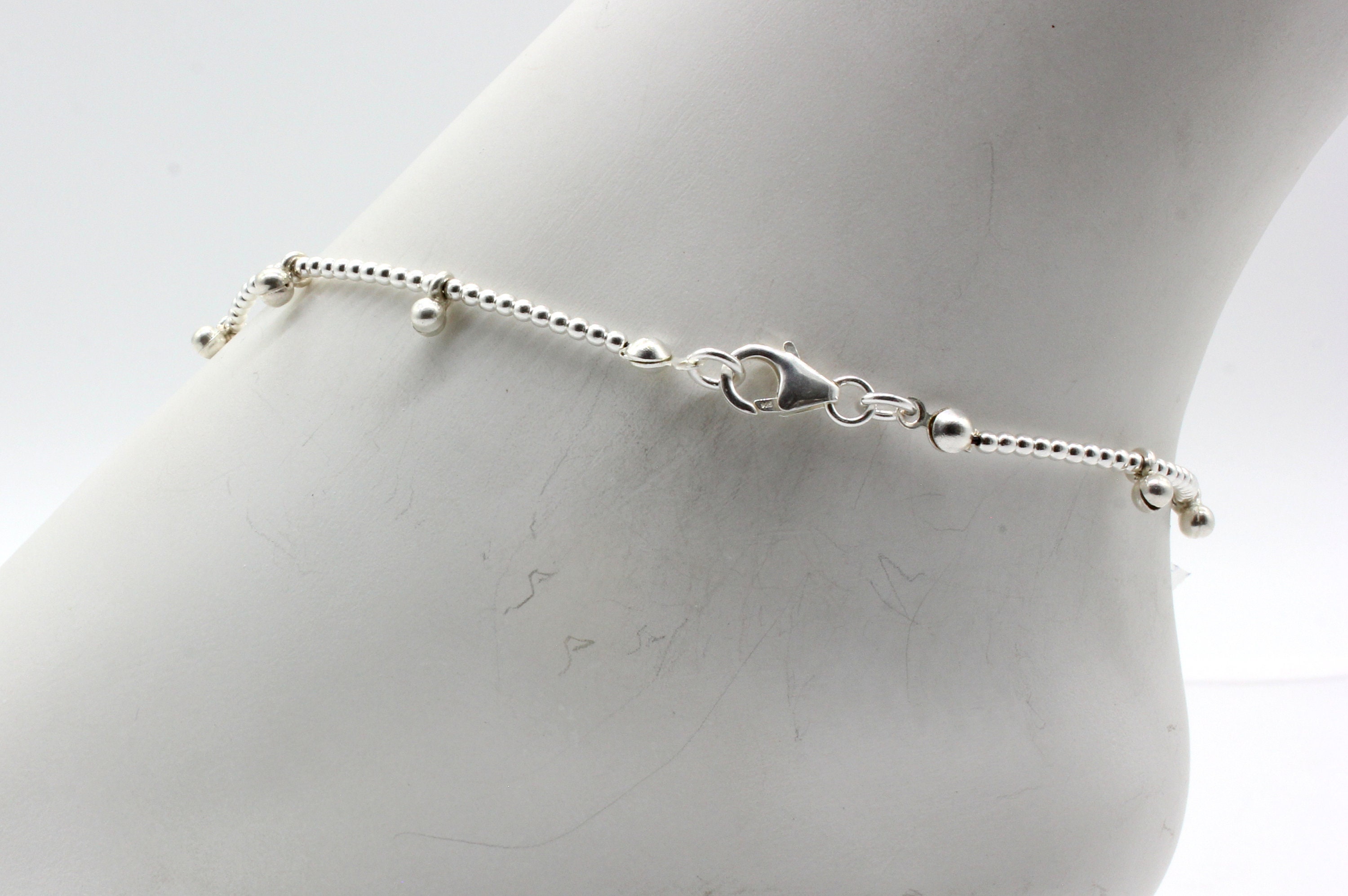 Sterling Silver Anklet Wedding Ankle Bracelet Bridal Etsy