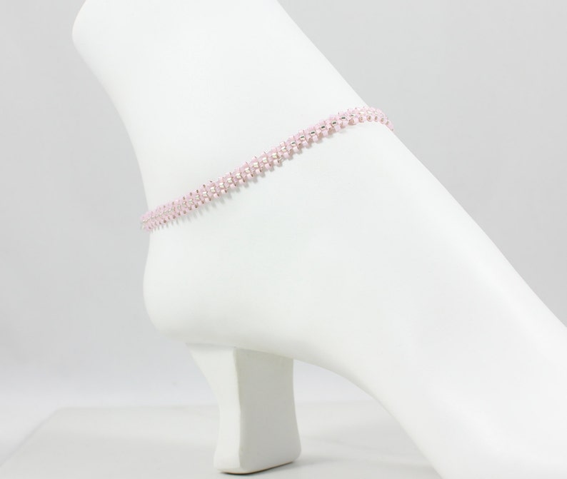Pink Ankle Bracelet Beaded Foot Jewelry Chain Footwear Etsy