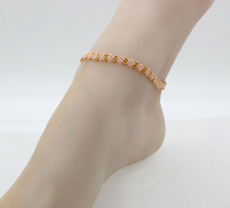Pink Foot Bracelet Delicate Jewelry for Women and Girls Daisy Chain Ankle Bracelet