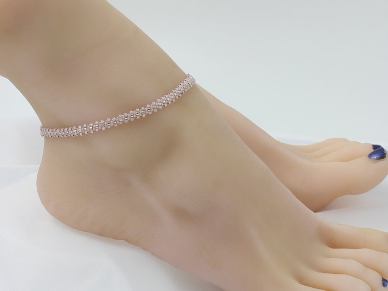 Pink Ankle Bracelet Beaded Foot Jewelry Chain Footwear Etsy