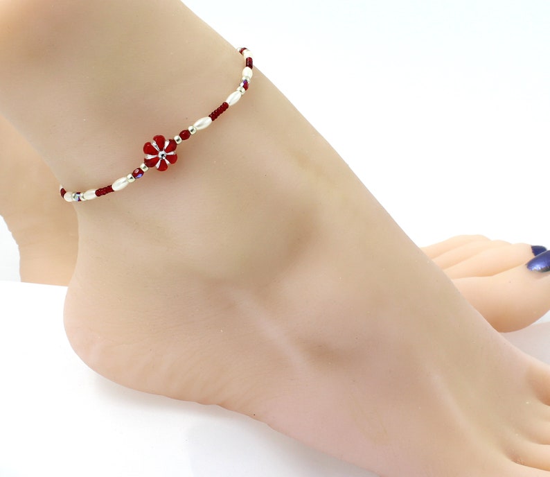 Flower Girl Anklet Jewelry for Kids Elastic Ankle Bracelet Etsy
