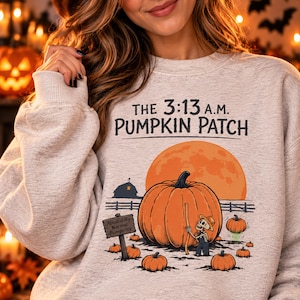 3:13 A.M. Pumpkin Patch Sweatshirt | Halloween Pumpkin Illustration