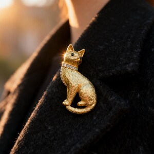 Broche Chat Strass – Accessoire Fantaisie élégant Et Unique