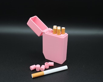 Ayuda para dejar de fumar: estuche para cigarrillos (para cigarrillos de 80-85 mm de largo) – Organizador diario para controlar el consumo – Protección contra golpes / Tamaños, colores y texto personalizables