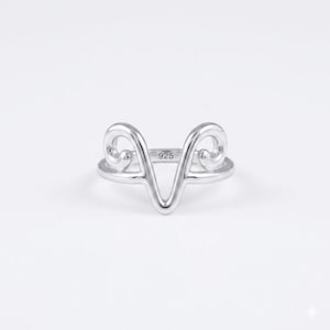 Pierścień ze srebra próby 925 z rogiem barana, minimalistyczna opaska ze znakiem zodiaku, biżuteria rzeźbiarska