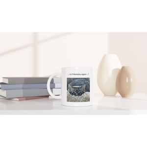 Katze Humor Kaffeetasse: Montag Blues, Büro Geschenk - 11 Unze Keramik