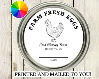 Egg Labels, Egg Cartons Lables, Mason Jar Lid Labels, Homemade Label, Canning Jar Stickers, Personalized Jar, Farm Fresh