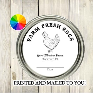 Eieretiketten, Eierdozen Lables, Mason Jar Deksel Labels, Zelfgemaakt Label, Canning Jar Stickers, Gepersonaliseerde Jar, Farm Fresh