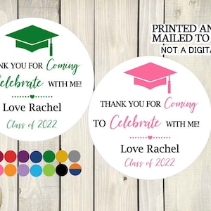 2022 Graduation Thank you Stickers, Graduation Favor Stickers, Class of 2022 Stickers, Thank You Stickers, Printed Favor Stickers