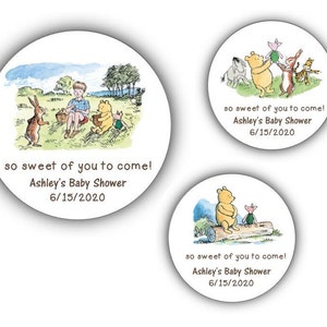 So Sweet Of You To Come, Winnie the Pooh Stickers, Honey Favor, Baby Shower, Birthday,