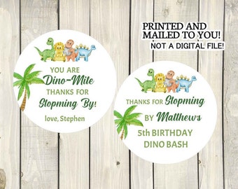 Dinosaur Birthday Party Stickers, Party Favor Stickers, Dinosaur Birthday Personalized Labels, Party Labels