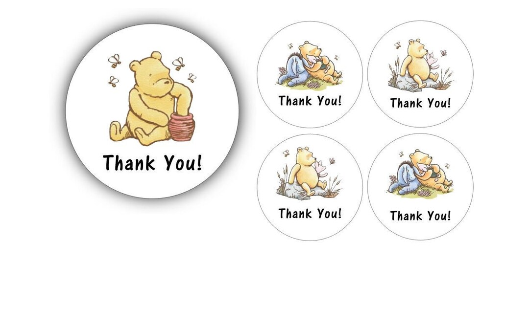 Pooh Bear Stickers, Pooh Bear Baby Shower Labels, Winnie Honey Favor S –  The Label Palace