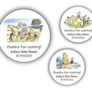 Winnie the Pooh Stickers, Thanks for Coming, Honey Favor, Baby Shower, Birthday, Classic Pooh