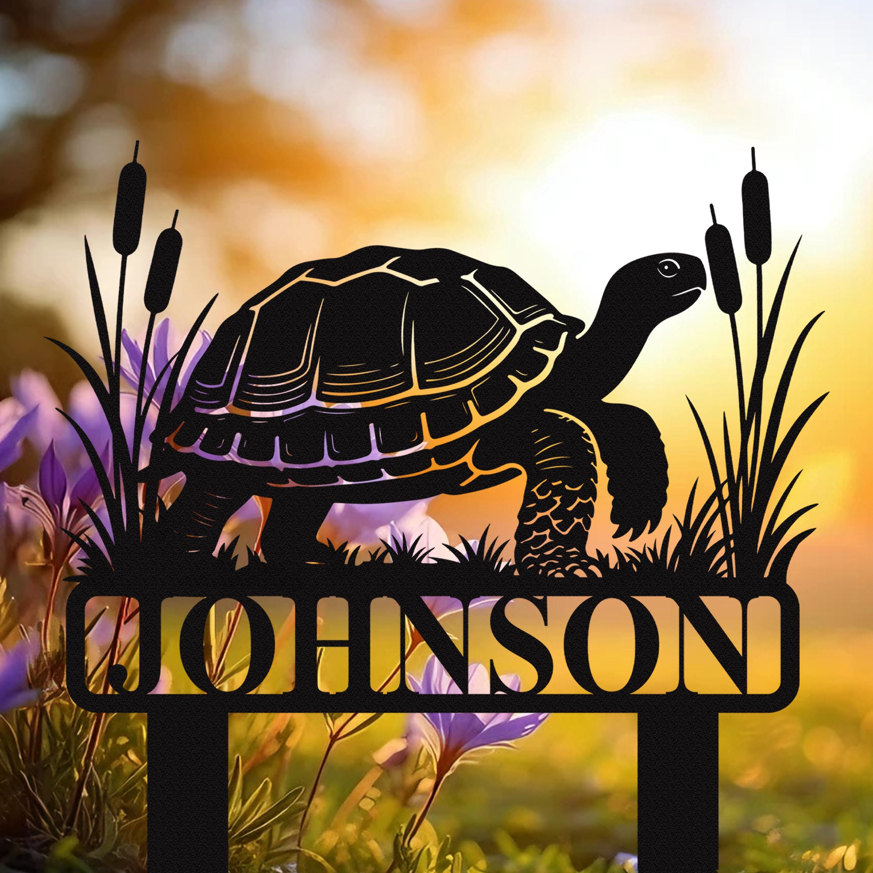 Custom Metal Turtle Garden Sign, Tortoise Memorial Stake - Etsy