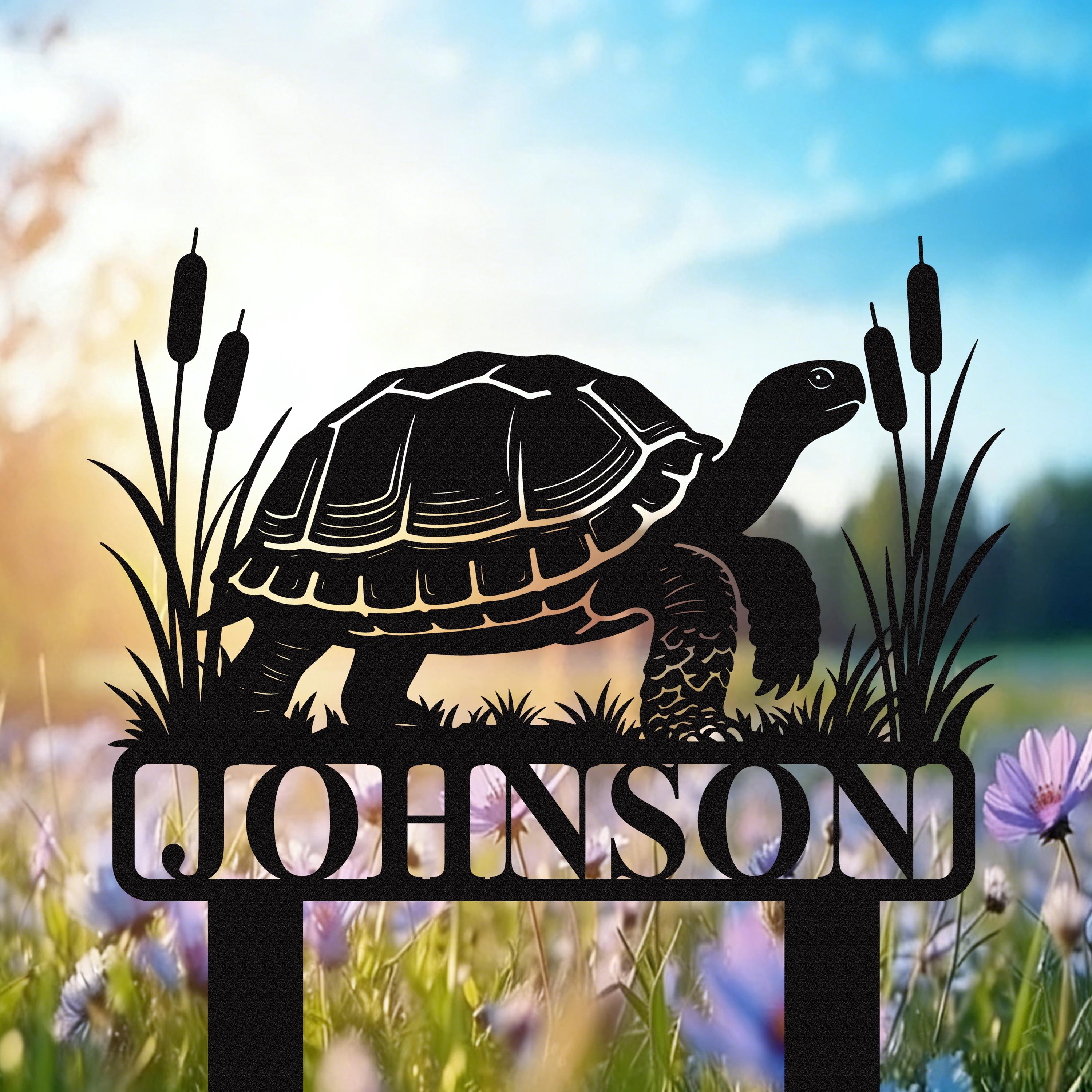 Custom Metal Turtle Garden Sign, Tortoise Memorial Stake - Etsy