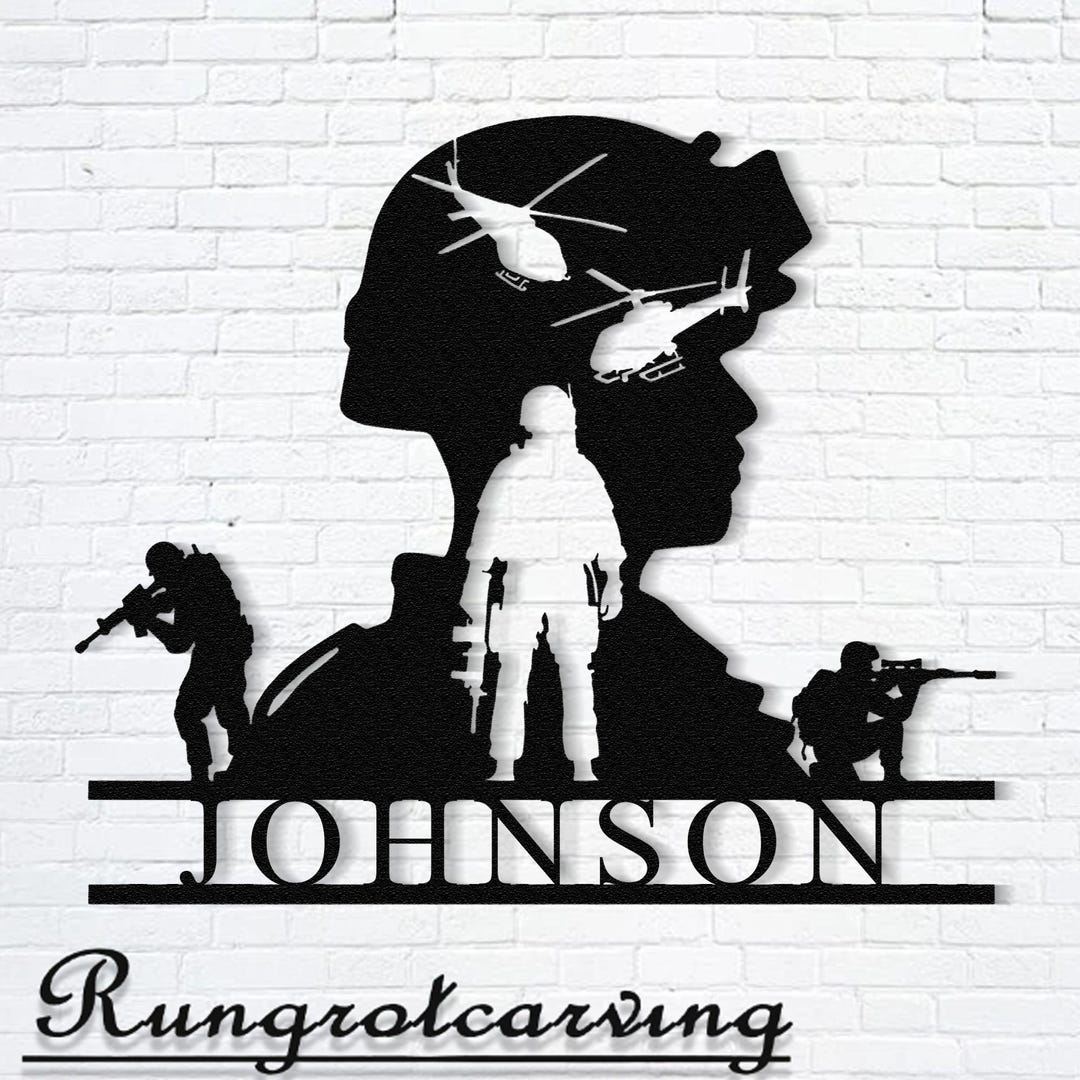 Personalized Army Soldier Metal Sign, Military Wall Decor (8-24 In) - Etsy