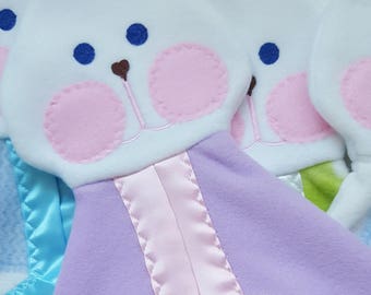 Baby bunny security lovey blanket in Lavender Fisher Price Bunny Puppet blanket Replica