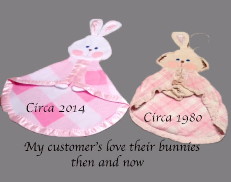 Pink Purple Plaid Fisher Price Bunny Lovey Replica