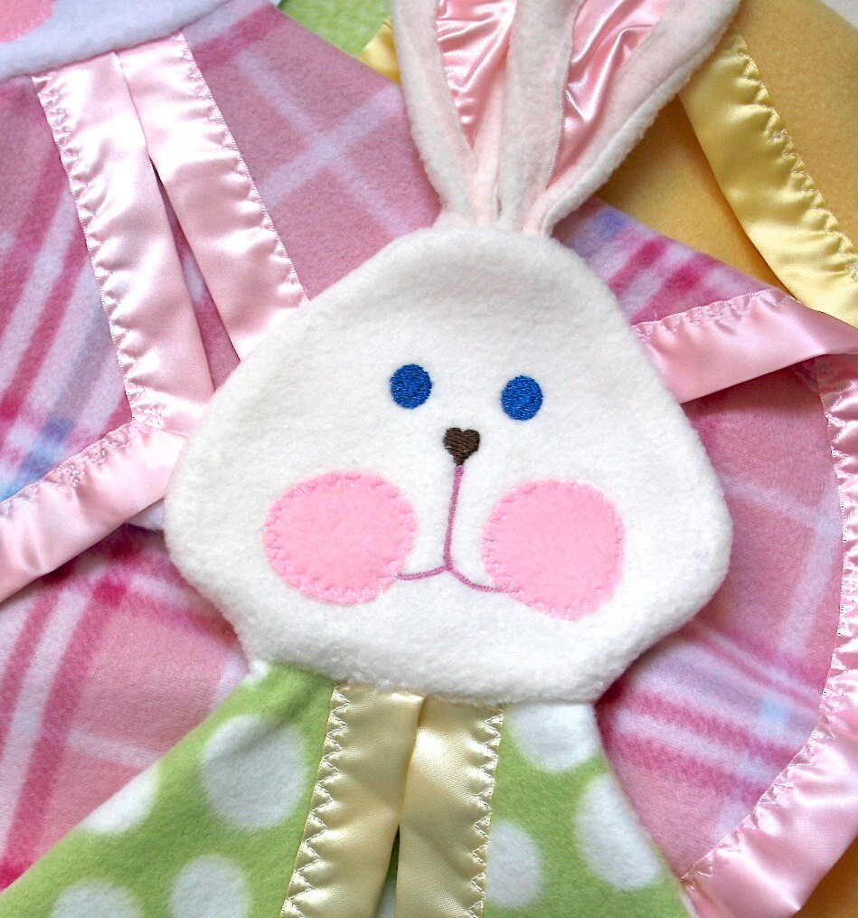 Green polka dot Fisher Price puppet bunny replica security Etsy