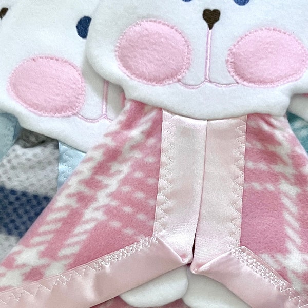 Fisher Price replica bunny puppet lovey blanket Fairy Princess Pink PLAID Best baby shower gift EVER