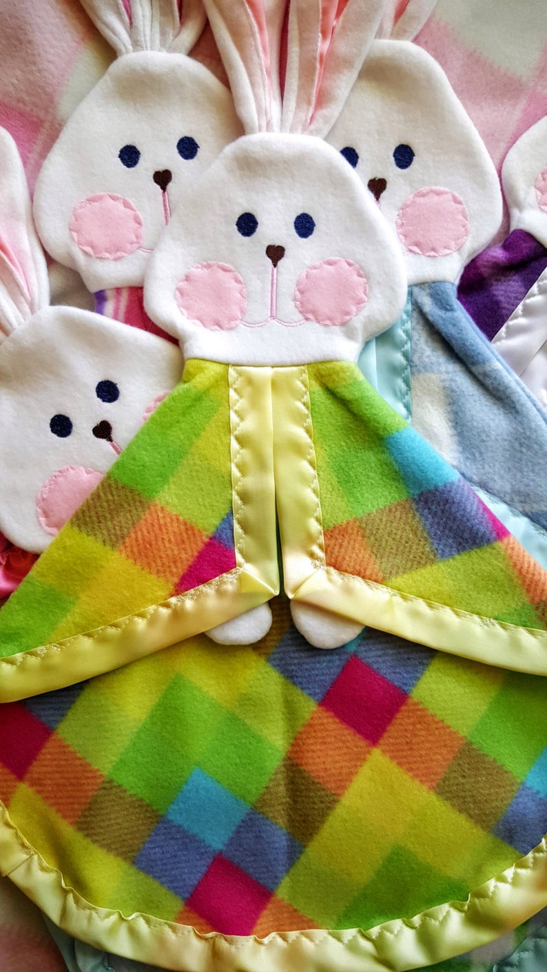Rainbow Plaid Fisher Price Bunny Puppet Security Blanket Lovey Etsy